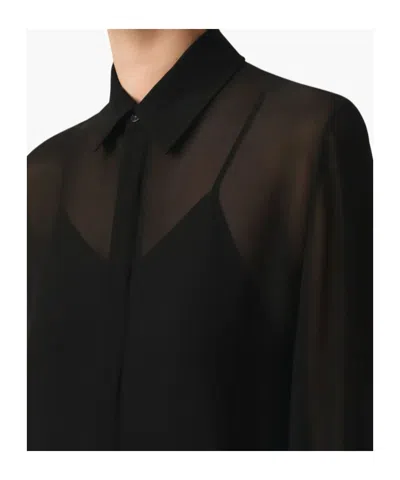 Ami Alexandre Mattiussi Lapel Long Sleeve Dress In Black