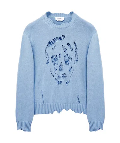 Alexander Mcqueen Mcqueen Skull Sweater In Blue