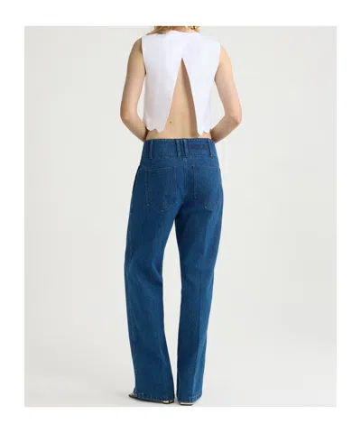 Patou Logo Embroidered Cropped Top In White