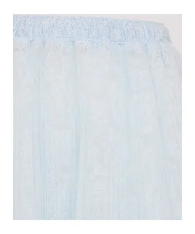 Ermanno Scervino Lace Overlay Flared Midi Skirt In Blue