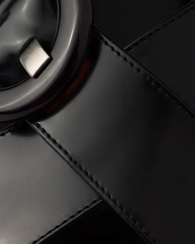 Prada Brused Leather Sandals In Black