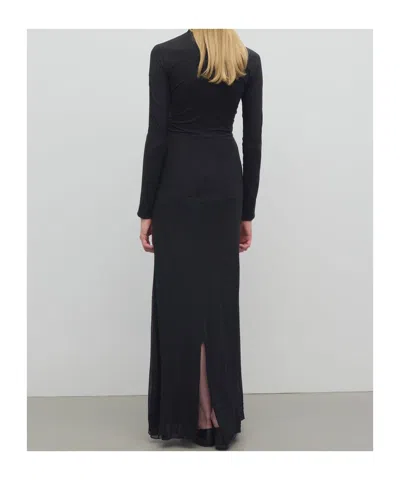The Row Anselm Draped Crepe-trimmed Jersey Gown In Black