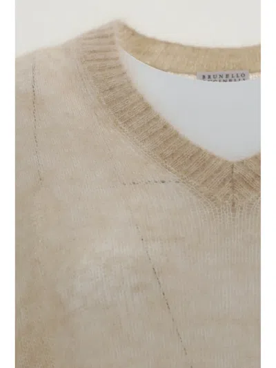 Brunello Cucinelli Sparkling Mohair And Wool Sweater In Nude