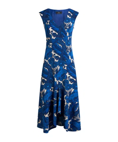 Etro All-over Printed Dress In Blue
