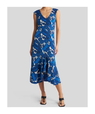 Etro All-over Printed Dress In Blue