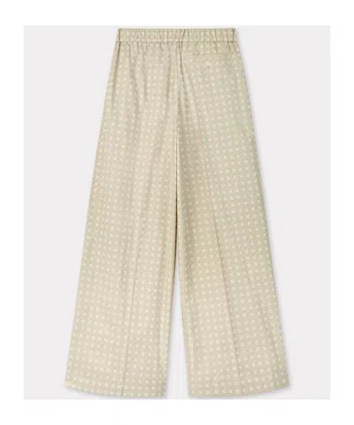 Kenzo Pattern-jacquard Trousers In Nude