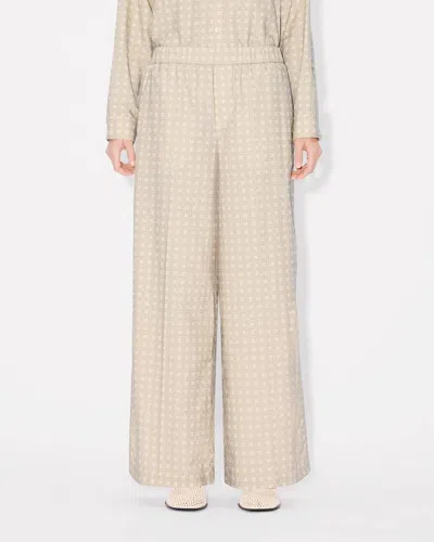 Kenzo Pattern-jacquard Trousers In Nude