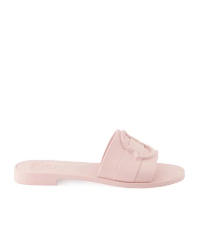 Moncler Bell Slip-on Sliders In Pink