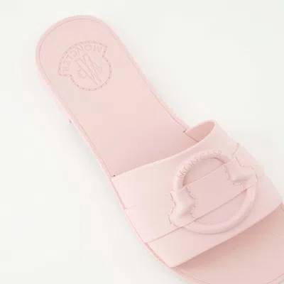 Moncler Bell Slip-on Sliders In Pink