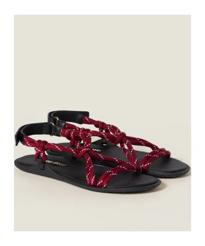 Miu Miu Red Sandals Women In Brown