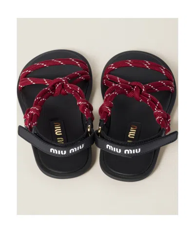 Miu Miu Red Sandals Women In Brown