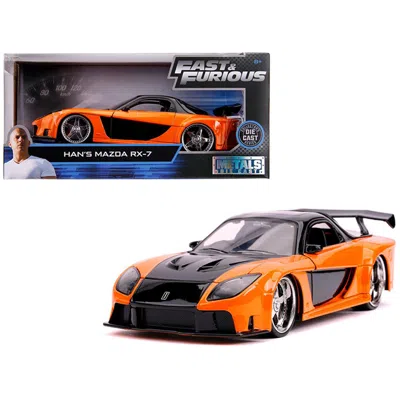 Jada Toys Jada Hans Mazda Rx-7 Orange & Black Fast & Furious Movie 1 By 24 Diecast Model Car