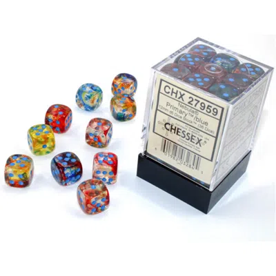 Chessex Manufacturing 12 Mm D6 Cube Luminary Nebula Dice, Primary Turquoise - 36 Per Pack