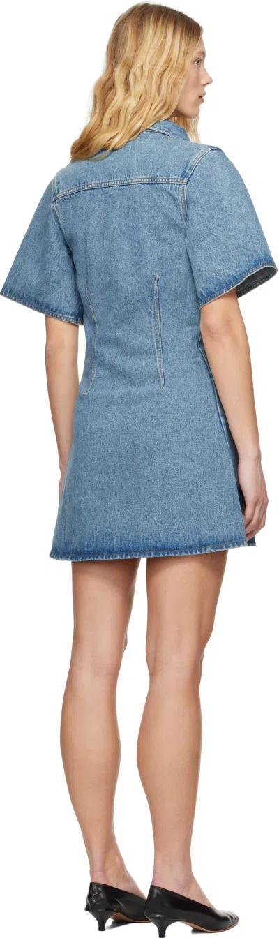 Ami Alexandre Mattiussi Mini Dress Ami De Coeur In Denim In Blue