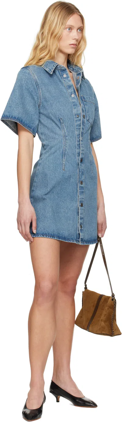 Ami Alexandre Mattiussi Mini Dress Ami De Coeur In Denim In Blue