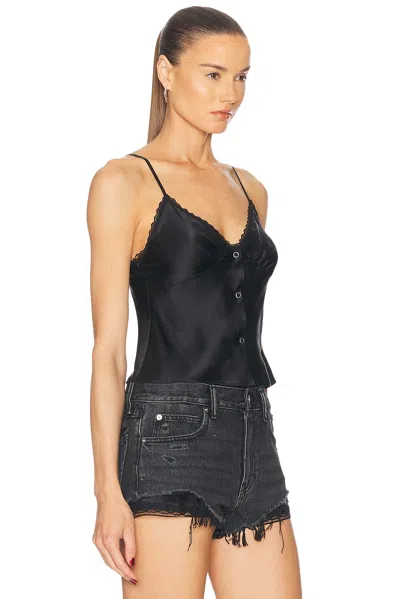 Alexander Wang Butterfly Cami Top In Silk Charmeuse In Black