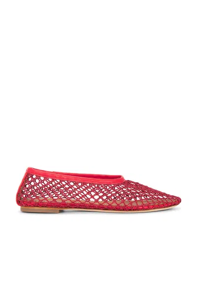 Staud Red Alba Ballet Flats In Red