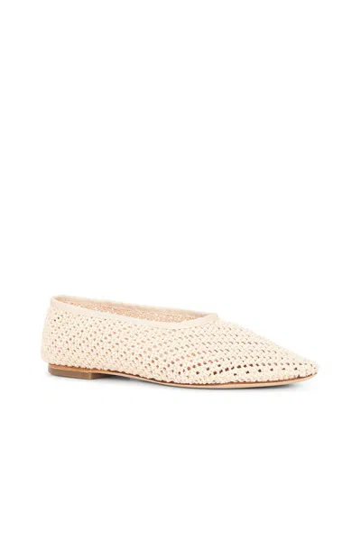 Staud Alba Grosgrain-trimmed Crocheted Ballet Flats In Neutral