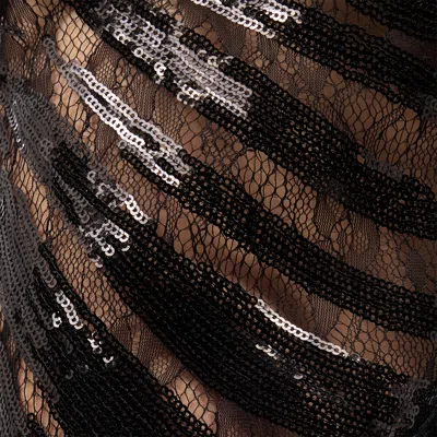 Roberto Cavalli Zebra Patterned And Sequin Flared Pants In Black