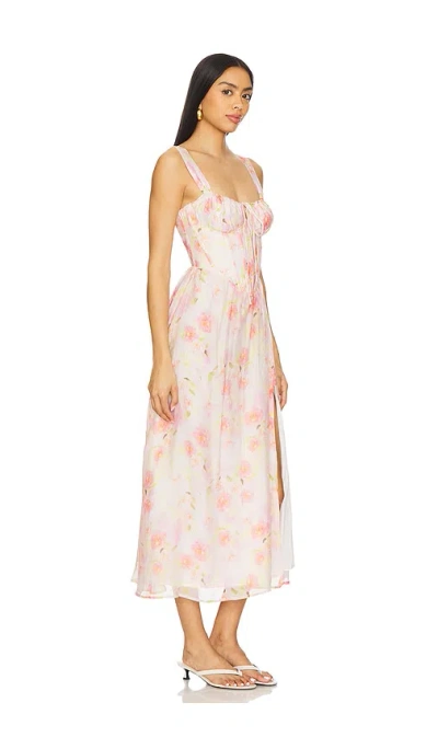 Bardot Esra Watercolour Flowers Bustier Dress In Pink