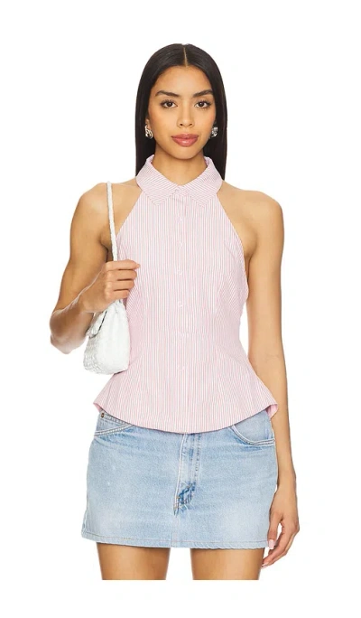 More To Come Lisseth Open Back Top In Rose