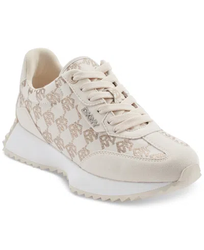 Dkny Women's Naples Monogram Low-top Sneakers In Bone