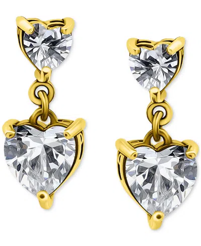 Giani Bernini Cubic Zirconia Heart Drop Earrings (3-1/10 Ct. T.w.) In 18k Gold Over Sterling Silver (also Availabl In Gold