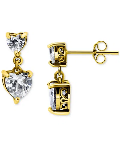 Giani Bernini Cubic Zirconia Heart Drop Earrings (3-1/10 Ct. T.w.) In 18k Gold Over Sterling Silver (also Availabl In Gold
