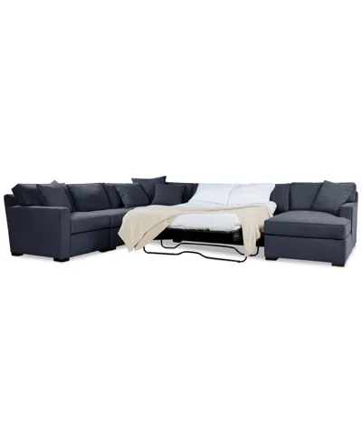 Macy's Radley 5-pc. Fabric Sleeper Sectional Sofa, Created For  In Naval Blue