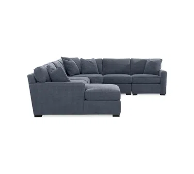 Macy's Radley 5-pc. Fabric Sleeper Sectional Sofa, Created For  In Naval Blue