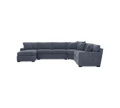 Macy's Radley 5-pc. Fabric Sleeper Sectional Sofa, Created For  In Naval Blue