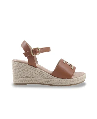Sam Edelman Little And Big Girls Lucia Band Espadrille Wedge Sandals In Cognac