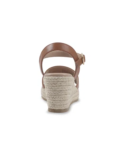 Sam Edelman Little And Big Girls Lucia Band Espadrille Wedge Sandals In Cognac