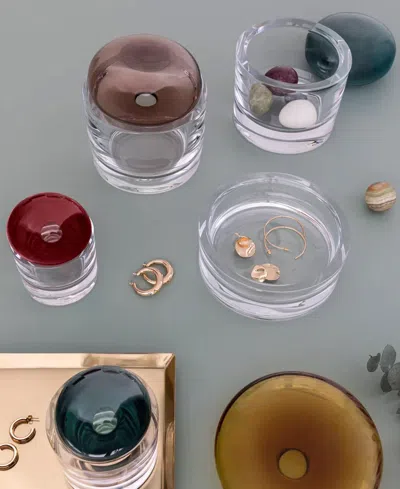 Nude Glass Nude Ecrin Lidded Vessel - Small Lid In Red