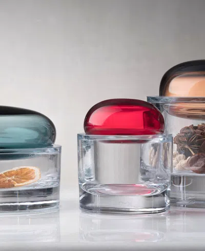 Nude Glass Nude Ecrin Lidded Vessel - Small Lid In Red