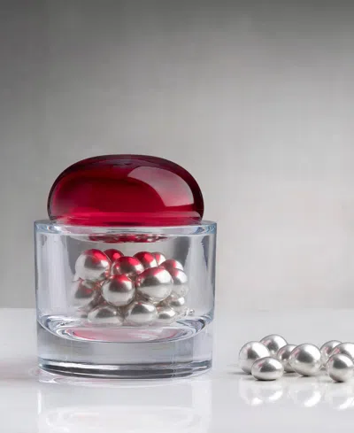 Nude Glass Nude Ecrin Lidded Vessel - Small Lid In Red