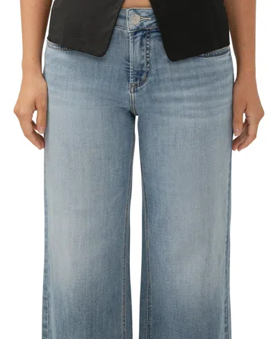 Silver Jeans Co. Women's Suki Mid Rise Curvy Fit Wide Leg Jeans In Blue