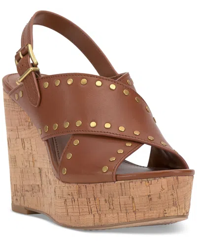Vince Camuto Women's Ellna Wedge Sandals In Caramello Brown