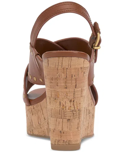 Vince Camuto Women's Ellna Wedge Sandals In Caramello Brown