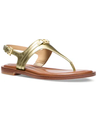Michael Kors Mandy Thong Sandal Sandal In Pale Gold
