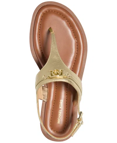 Michael Kors Mandy Thong Sandal Sandal In Pale Gold