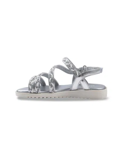 Kenneth Cole Reaction Little And Big Girls Lotus Rina Gladiator Sandals In Silver