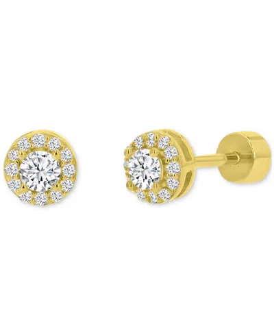 Macy's Cubic Zirconia Stud Earrings (1/2 Ct. T.w.) In 14k Gold-plated Sterling Silver In Gold