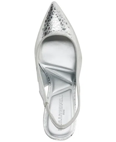 Karl Lagerfeld Women's Rosalyn Slingback Pumps In Silver