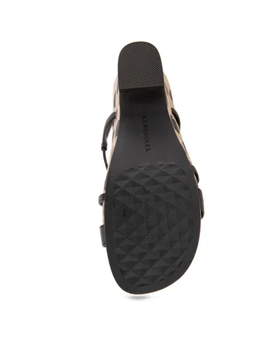 Aerosoles Women's Miles Round Toe Wedge Sandals In Java Spotted Print Faux Leather