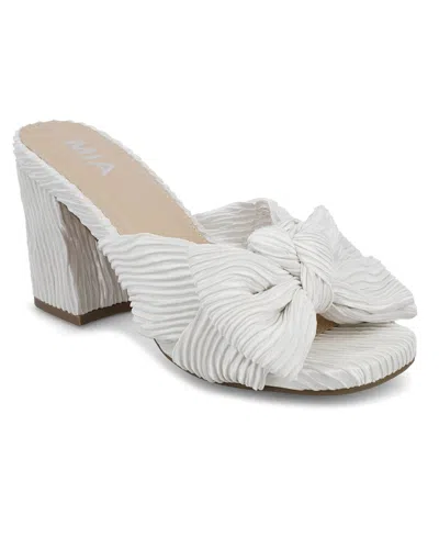 Mia Women's Mechelle Block Heel Dress Sandals In White