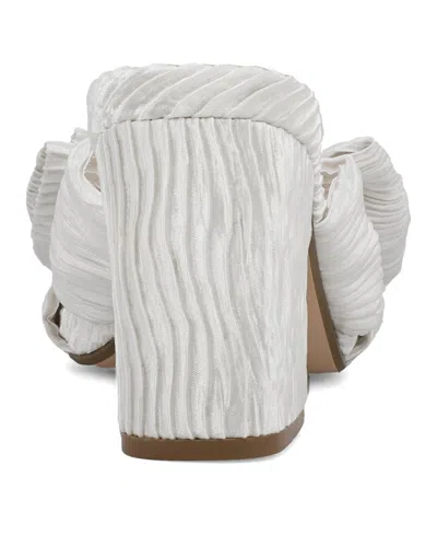 Mia Women's Mechelle Block Heel Dress Sandals In White