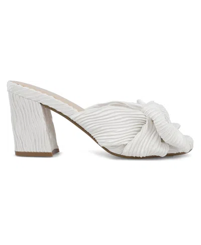 Mia Women's Mechelle Block Heel Dress Sandals In White