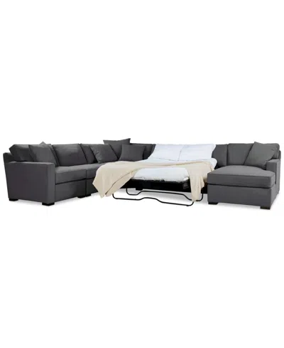 Macy's Radley 5-pc. Fabric Sleeper Sectional Sofa, Created For  In Mocha Grey