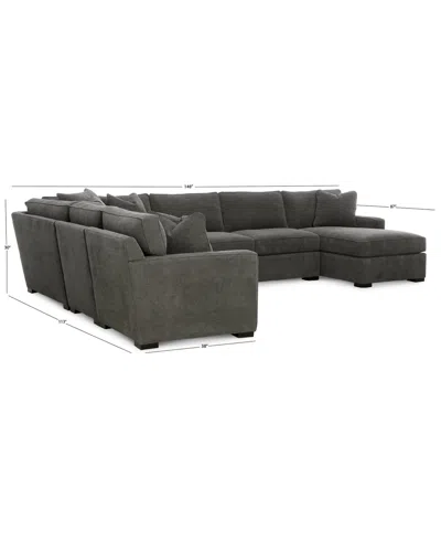Macy's Radley 5-pc. Fabric Sleeper Sectional Sofa, Created For  In Mocha Grey